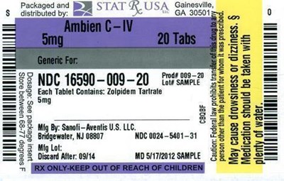 Ambien 5 mg Label (Ambien 5 mg Label 009)